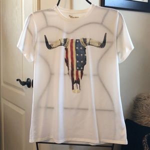 Mumu Patriotic Steer Skull Shirt